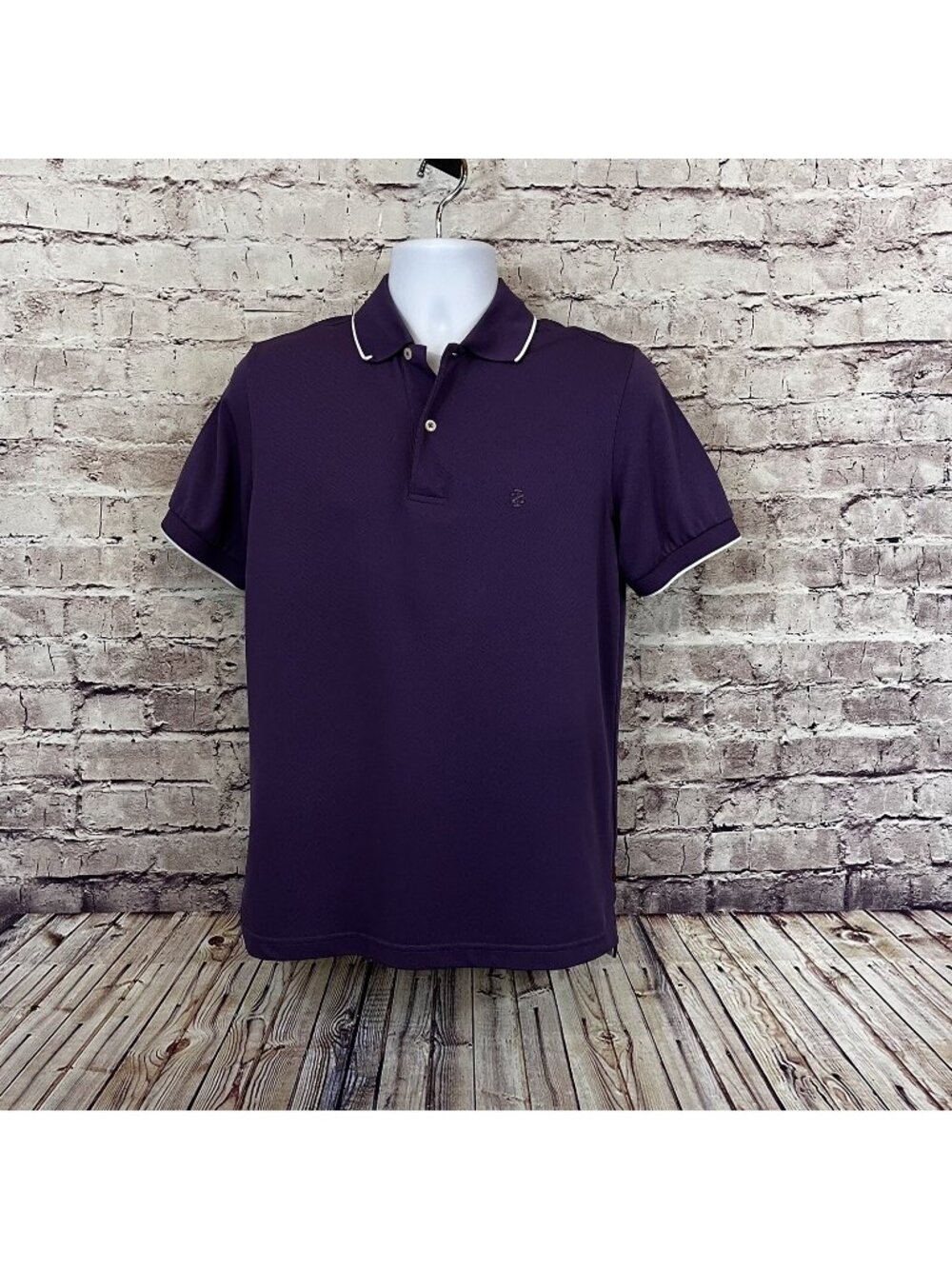 Izod Purple Button Short Sleeve Golf Polo
